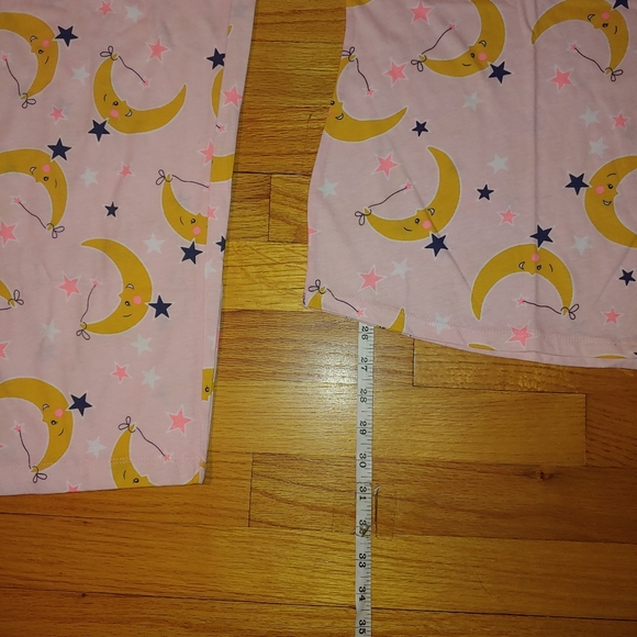Pink Pajama Moon Set Cotton Short Sleeve V-Neck Shirt Capri Pants Sleepwear XXL - Picture 6 of 14